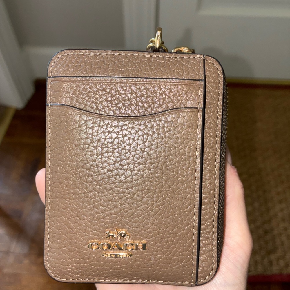 Coach Dark Stone Wallet Zip Card Case
